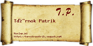 Tárnok Patrik névjegykártya